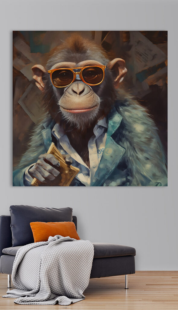 A monkey wearing sunglasses and a suit A monkey wearing sunglasses and a suit