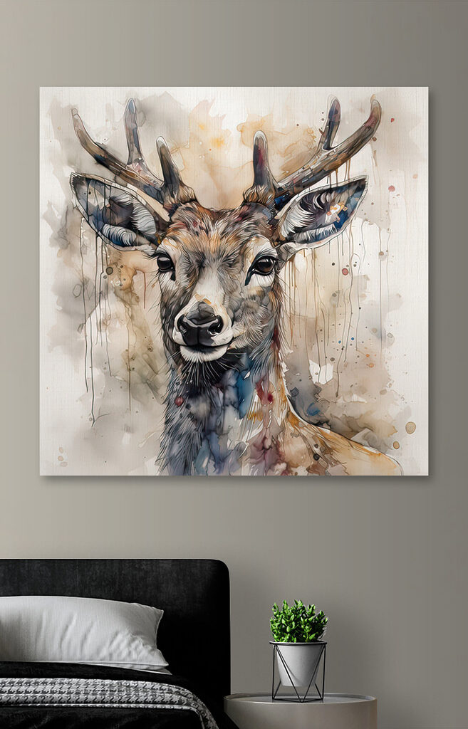 A watercolor of a deer A watercolor of a deer