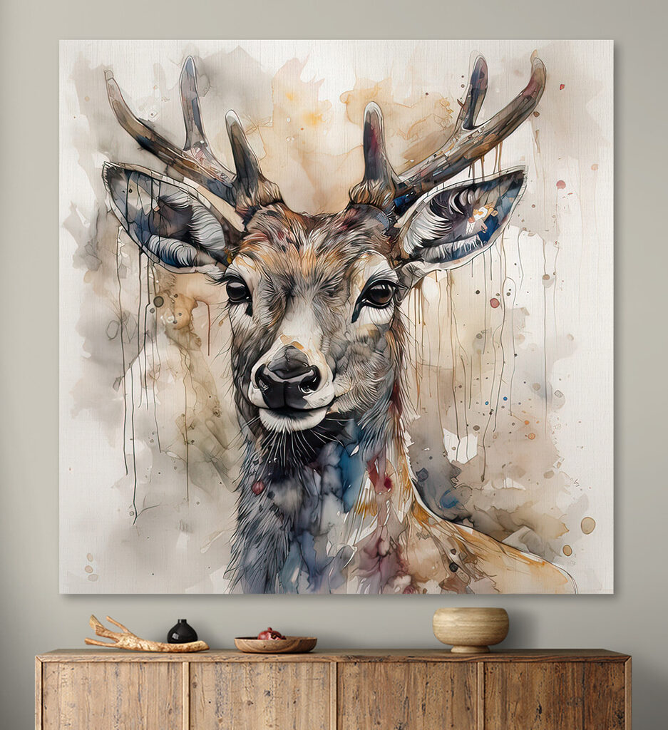 A watercolor of a deer A watercolor of a deer