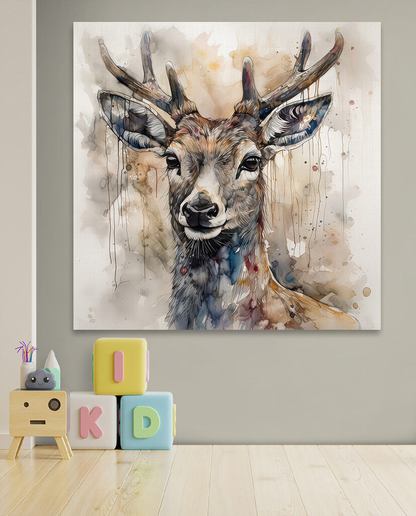 A watercolor of a deer A watercolor of a deer