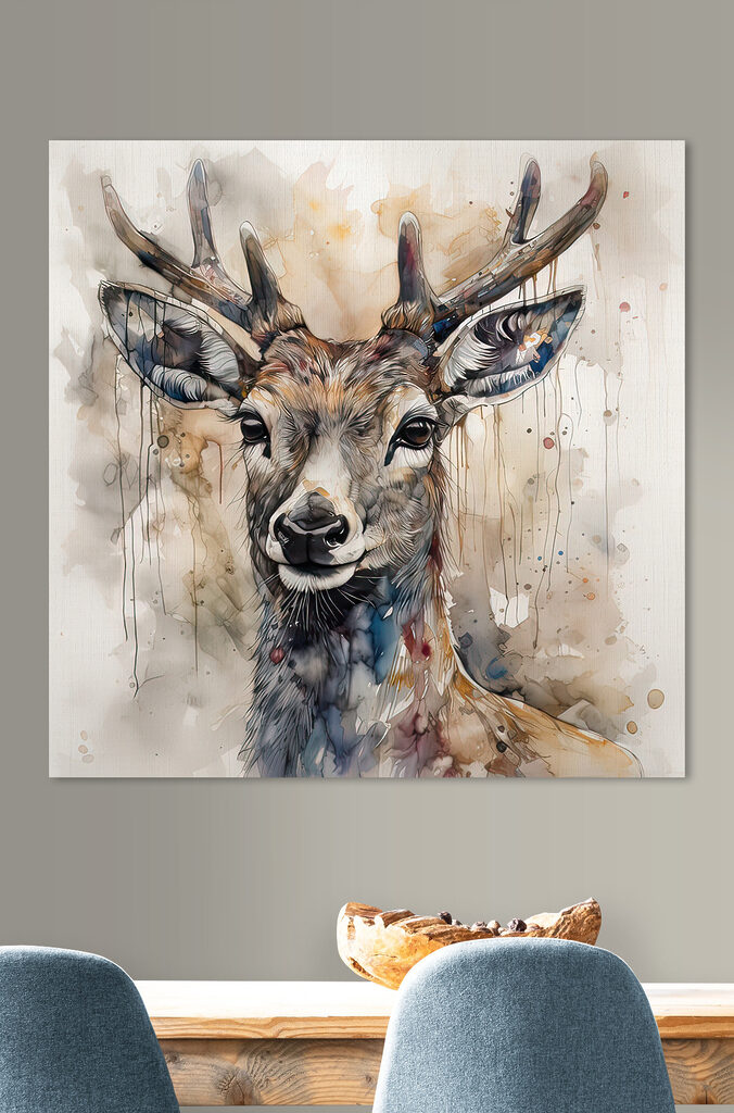 A watercolor of a deer A watercolor of a deer