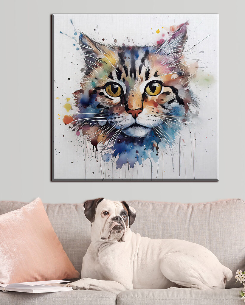 A painting of a cat A painting of a cat