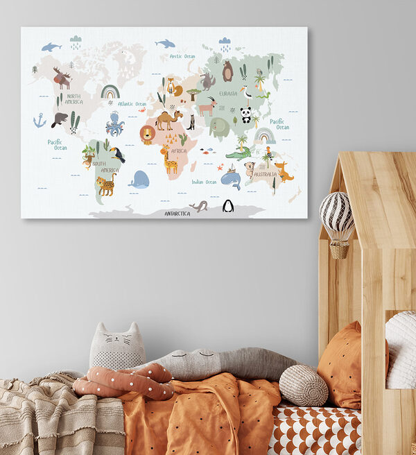 Mapa sveta so zvieratami Mapa sveta so zvieratami