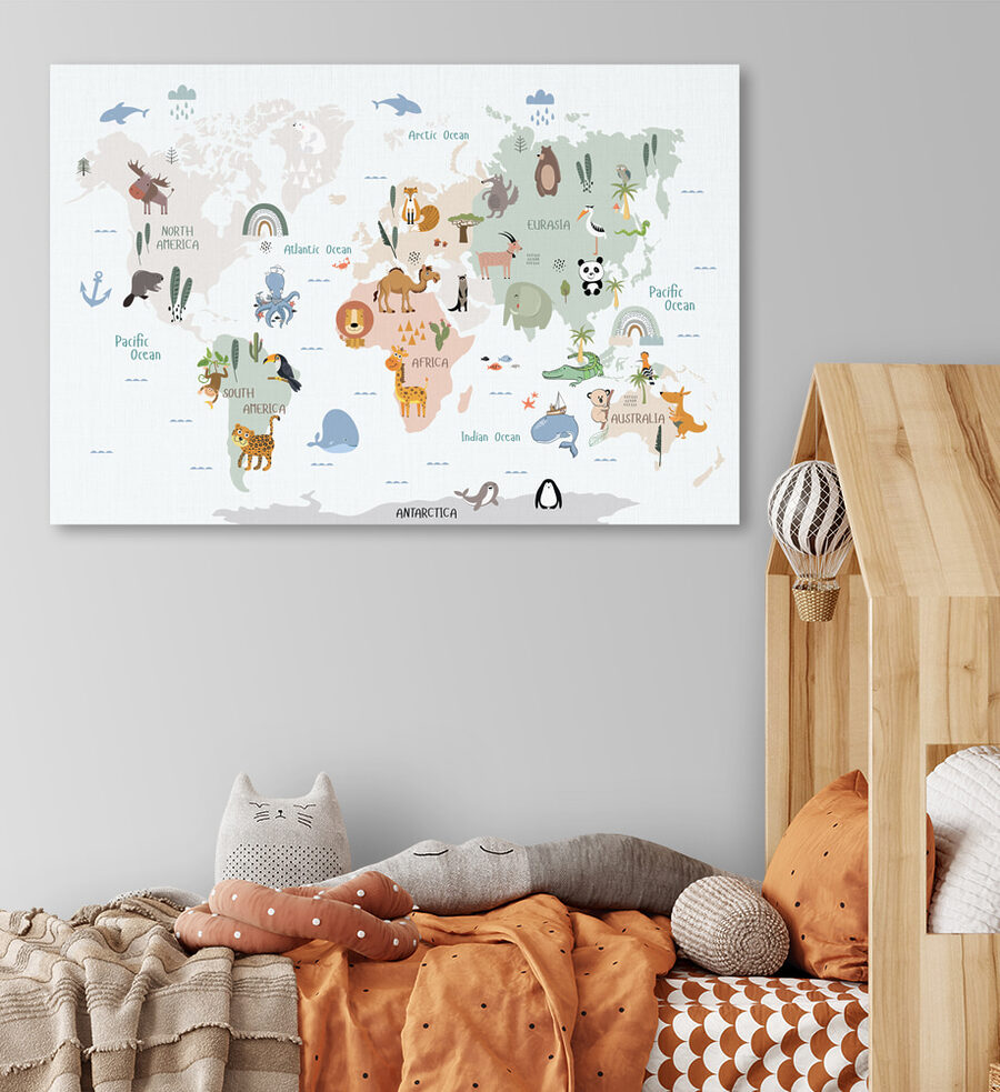 Mapa sveta so zvieratami