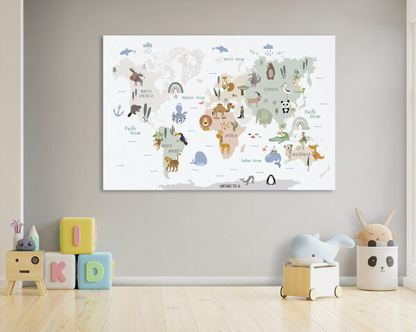 Mapa sveta so zvieratami Mapa sveta so zvieratami
