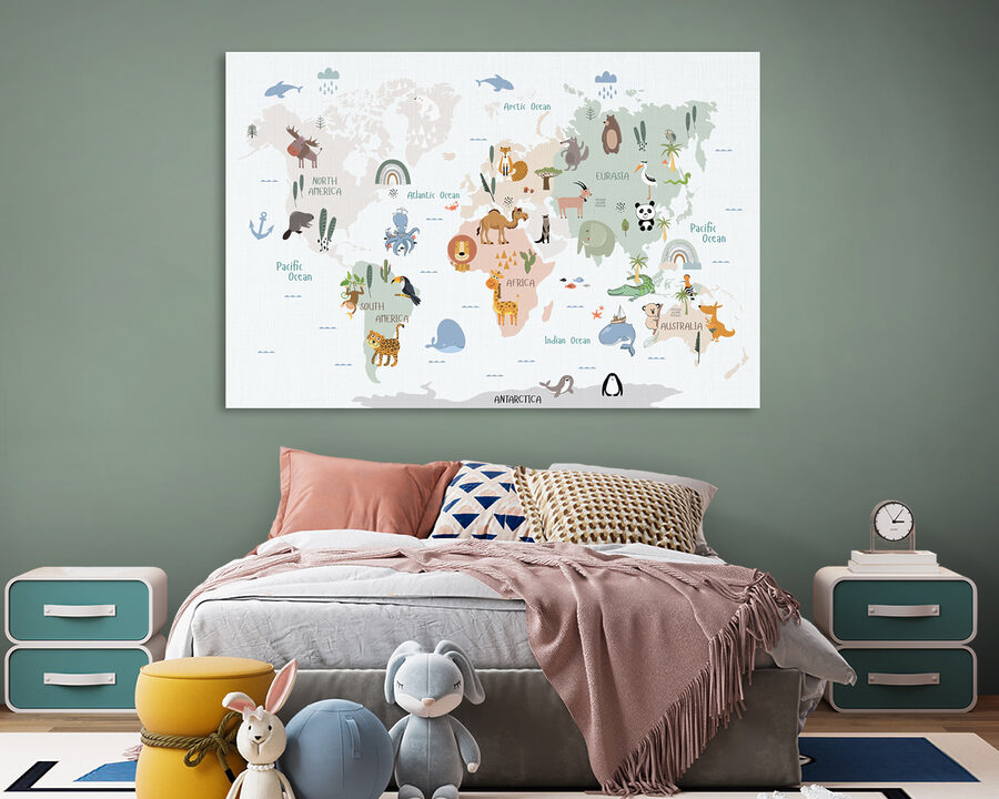 Mapa sveta so zvieratami