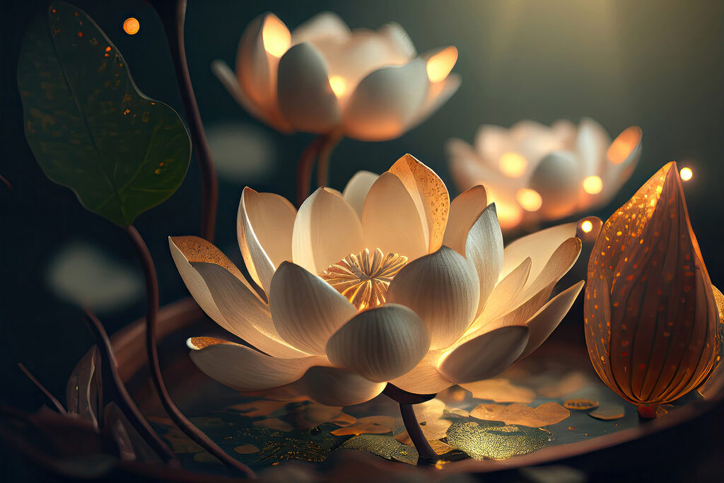 A white flower with yellow specks on it A white flower with yellow specks on it