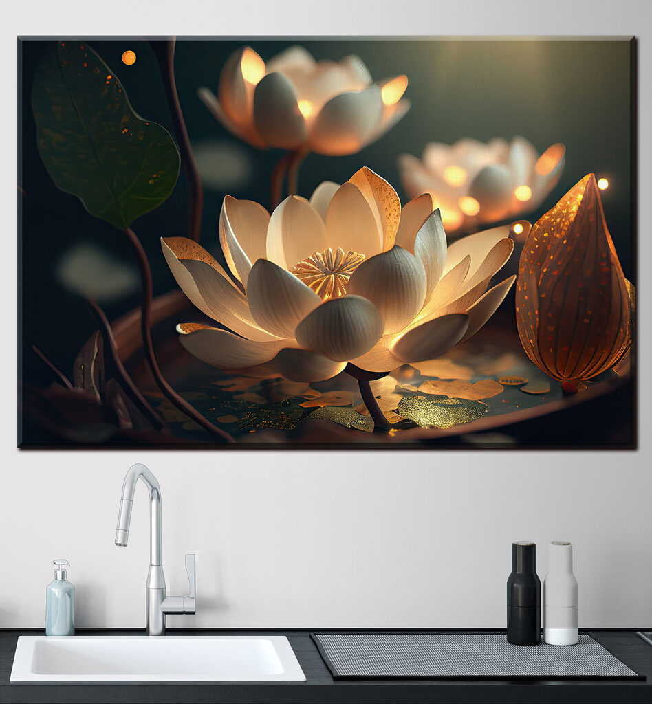 A white flower with yellow specks on it A white flower with yellow specks on it