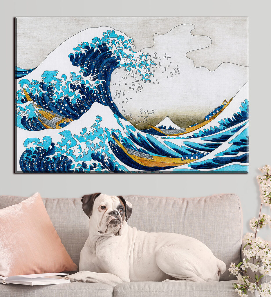 A large wave of water