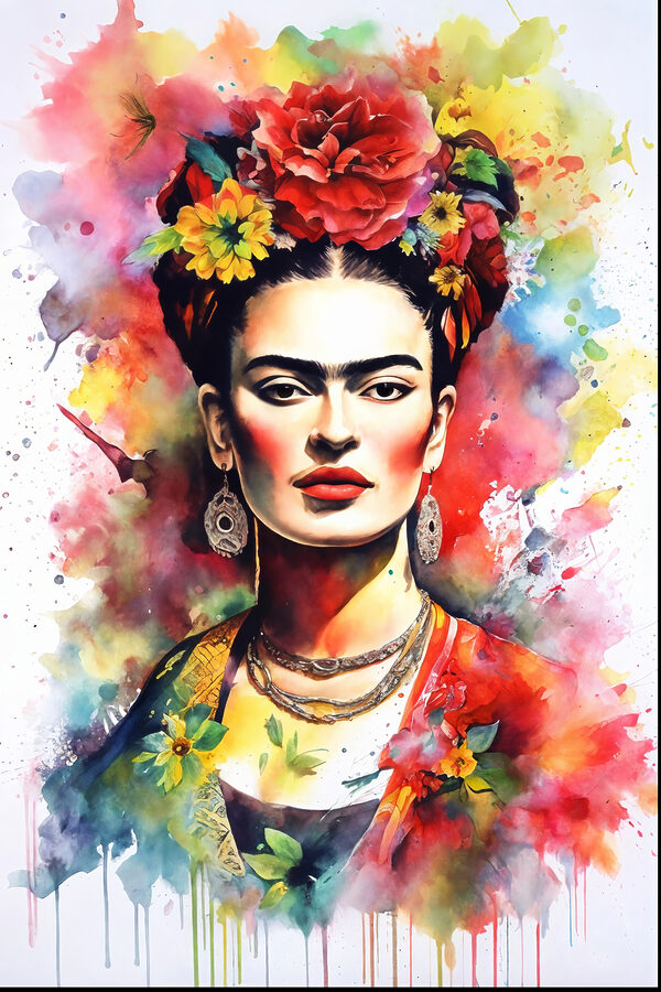 A painting of a woman with flowers in her hair