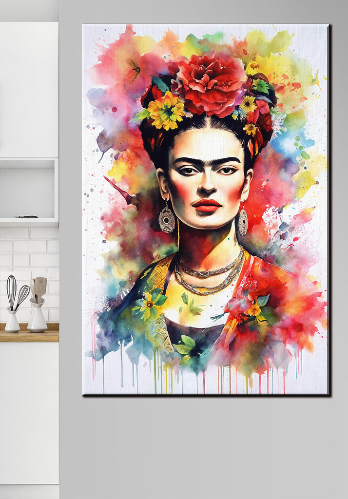 A painting of a woman with flowers in her hair