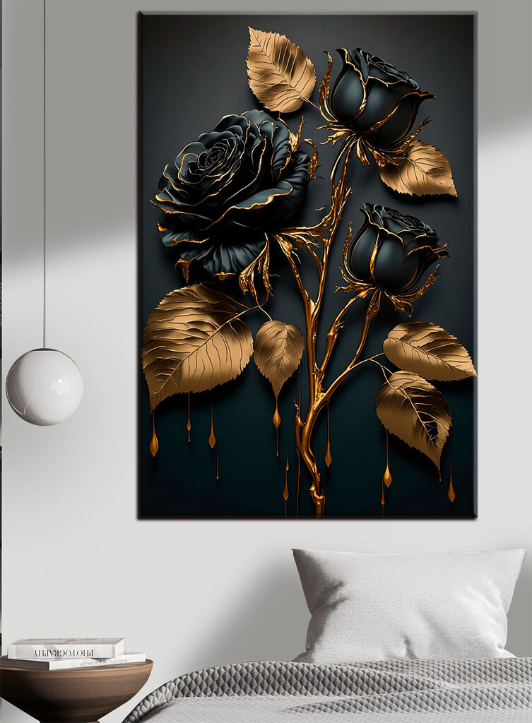 Elegant Midnight Roses in Bloom