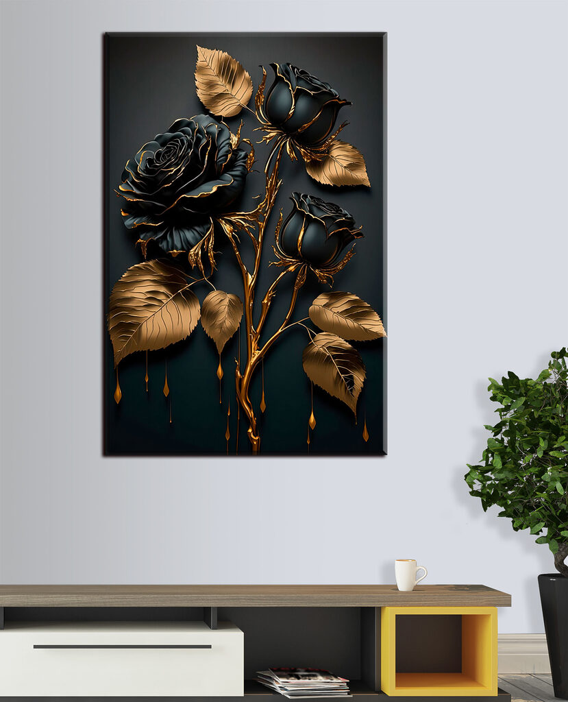 Elegant Midnight Roses in Bloom