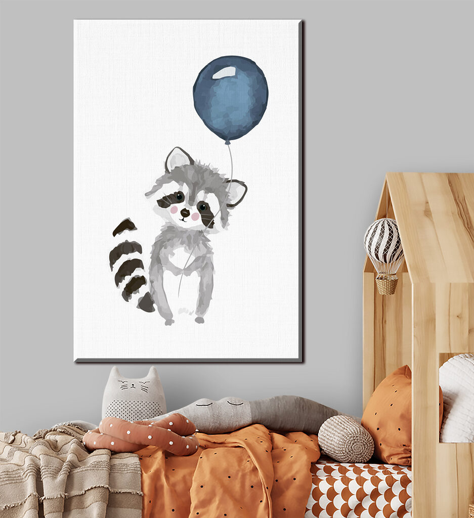 A raccoon holding a balloon A raccoon holding a balloon