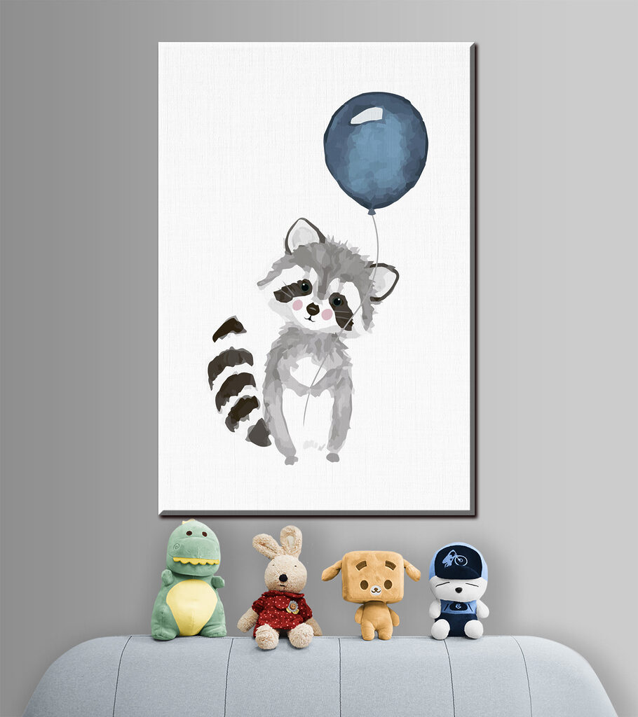 A raccoon holding a balloon A raccoon holding a balloon