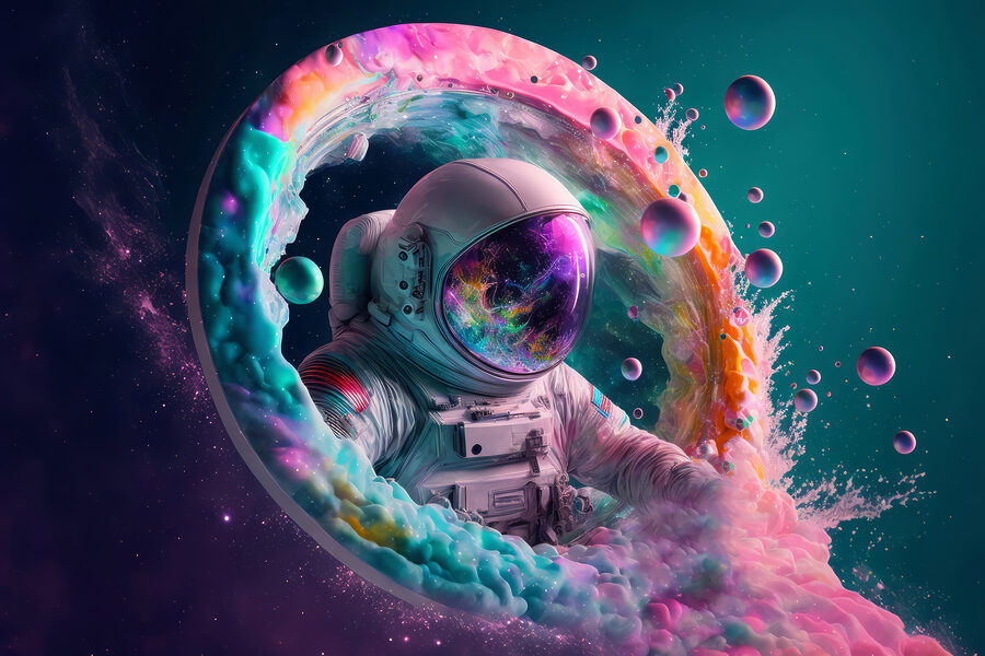 Astronaut vo farebnom kruhu Astronaut vo farebnom kruhu
