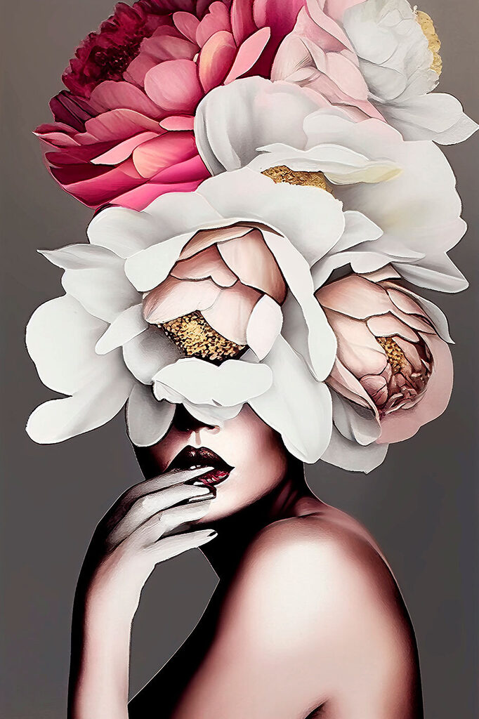 A woman with flowers on her head A woman with flowers on her head