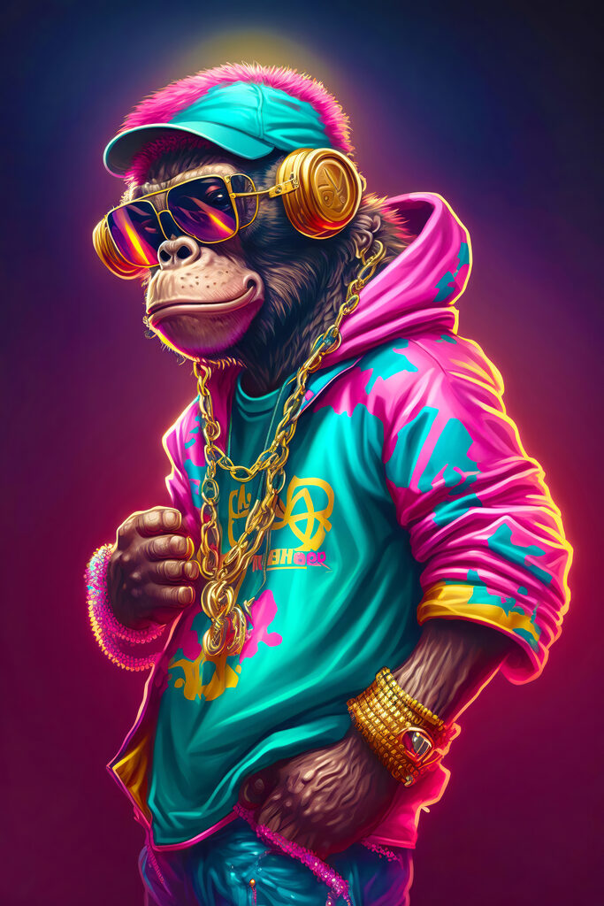 A monkey wearing a hat and sunglasses A monkey wearing a hat and sunglasses