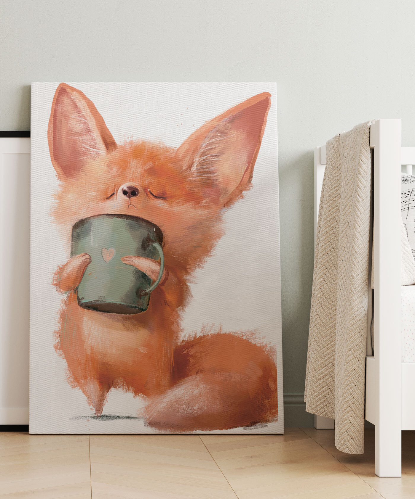 A fox holding a mug A fox holding a mug