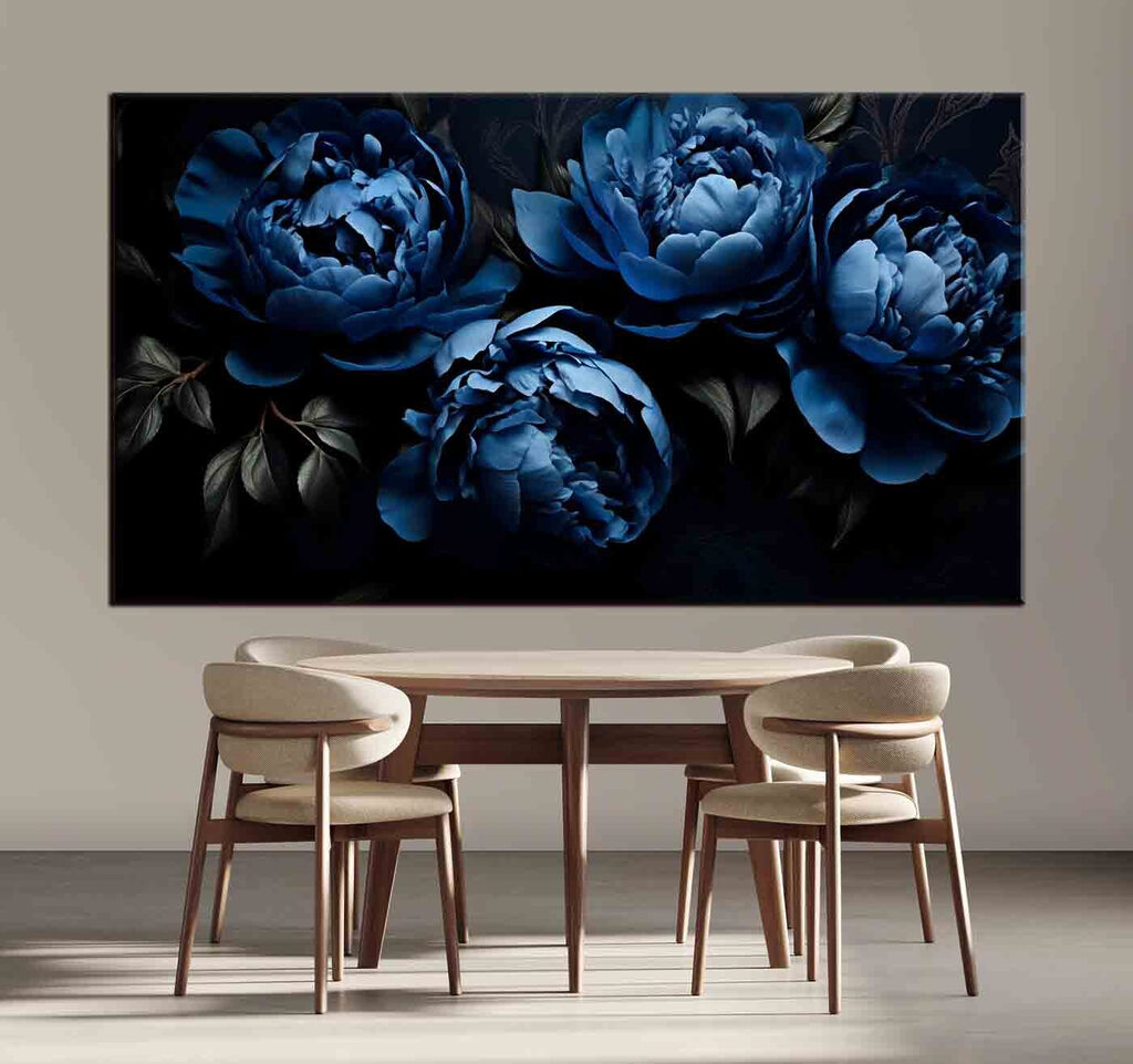 A group of blue flowers