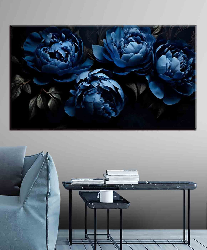 A group of blue flowers