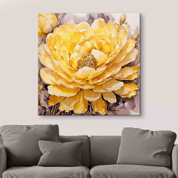 A painting of a yellow flower A painting of a yellow flower