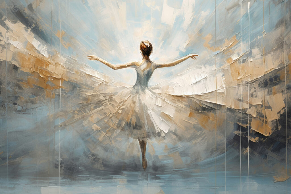 A painting of a woman dancing A painting of a woman dancing