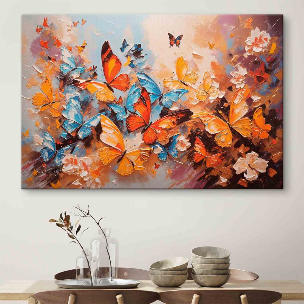 A painting of butterflies