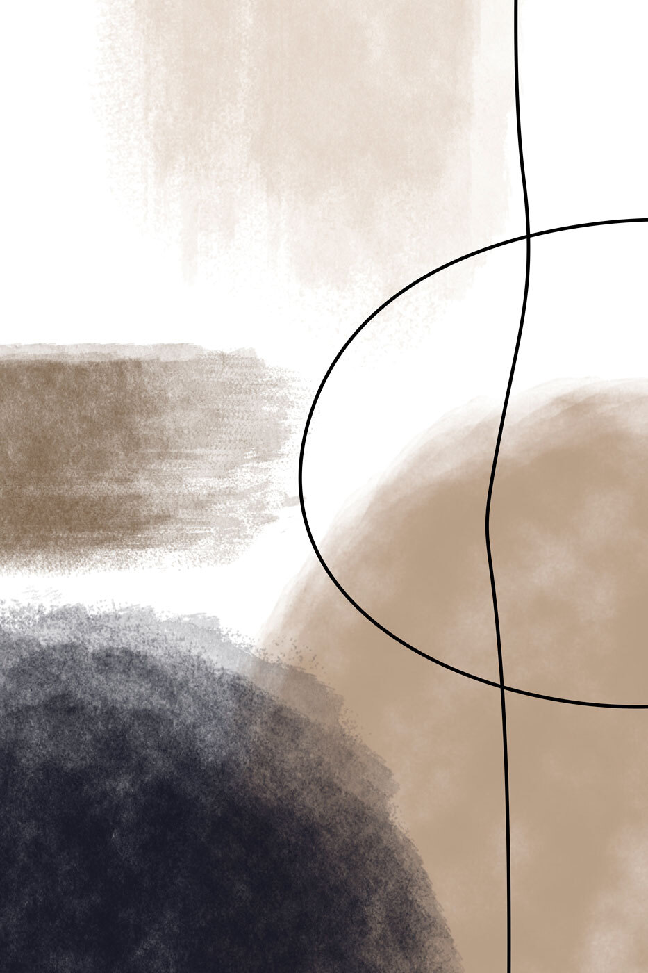 Abstract shapes in muted tones
