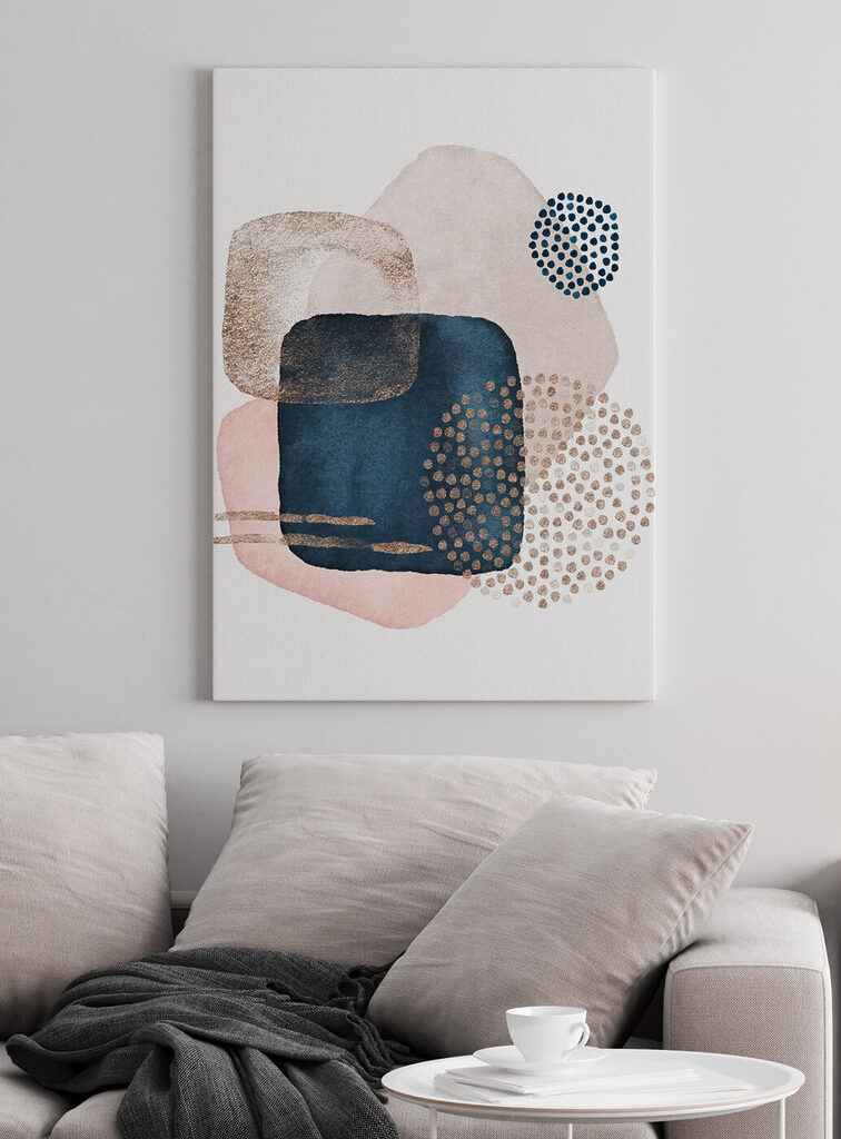 A painting of different shapes and colors A painting of different shapes and colors