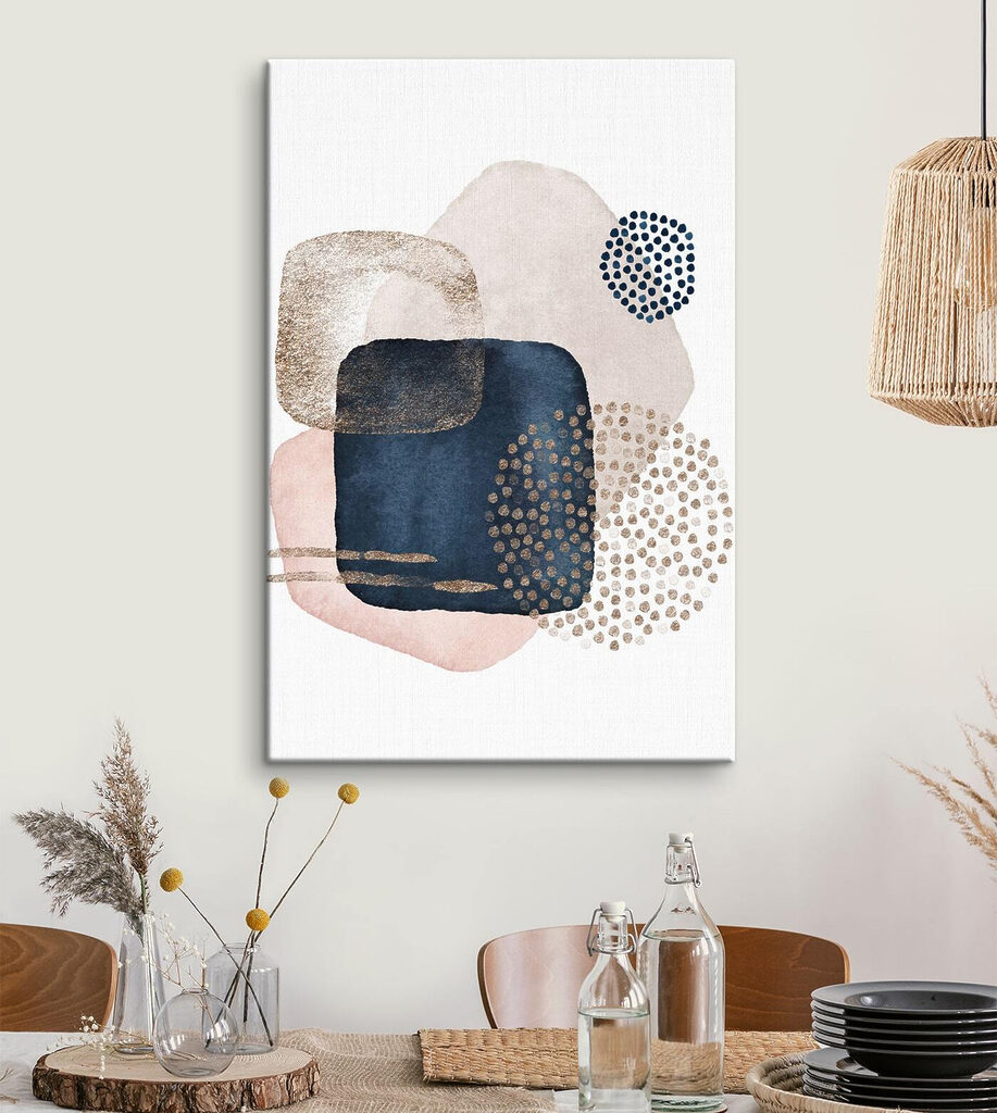 A painting of different shapes and colors A painting of different shapes and colors