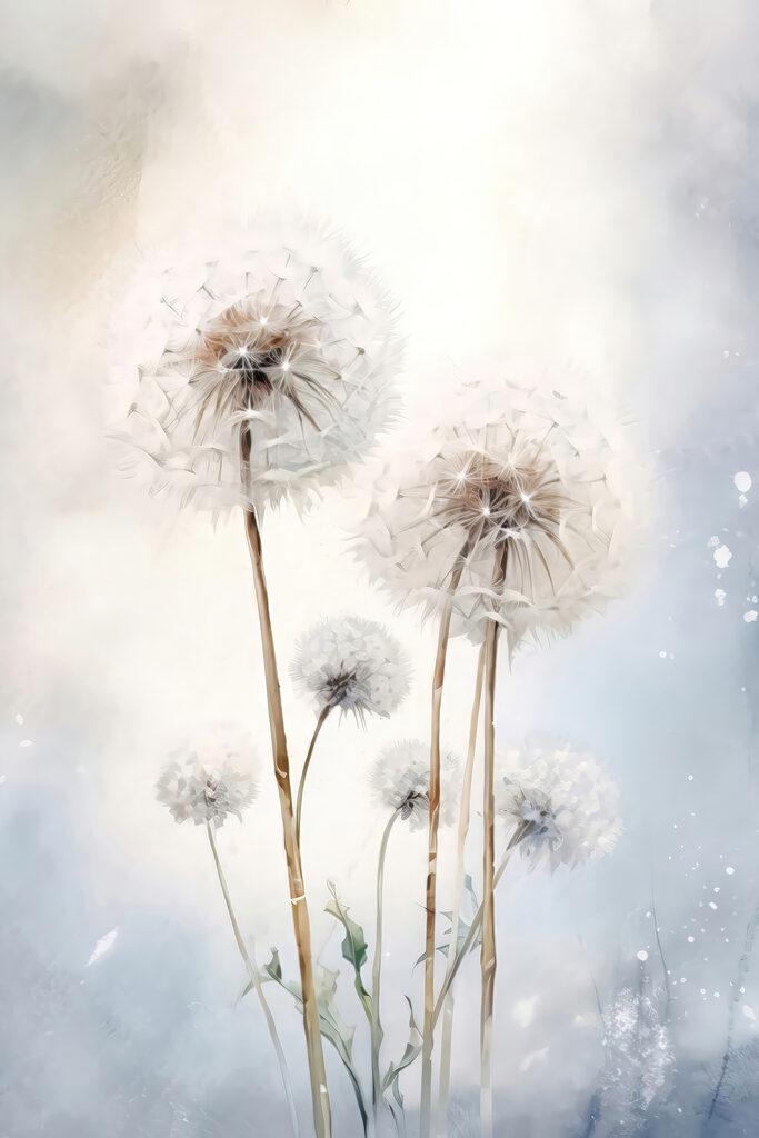 A group of dandelions in a field