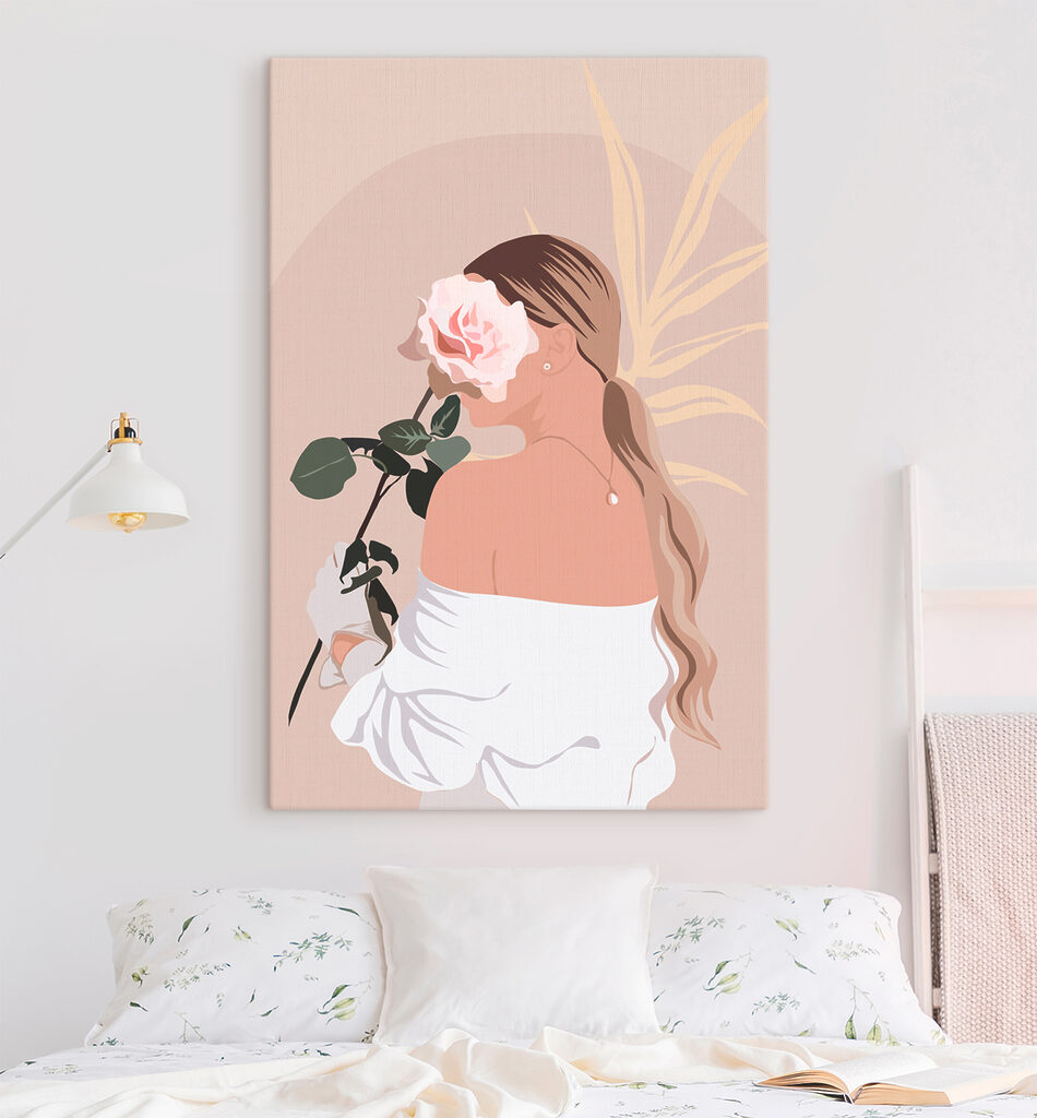 A woman holding a rose