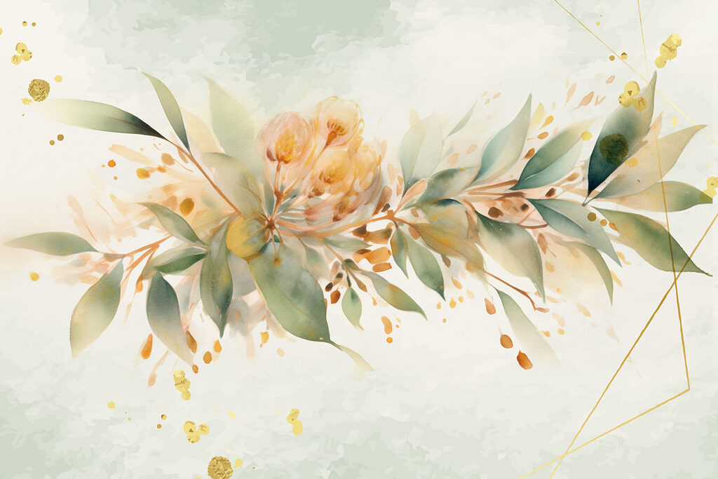 A painting of a flower
