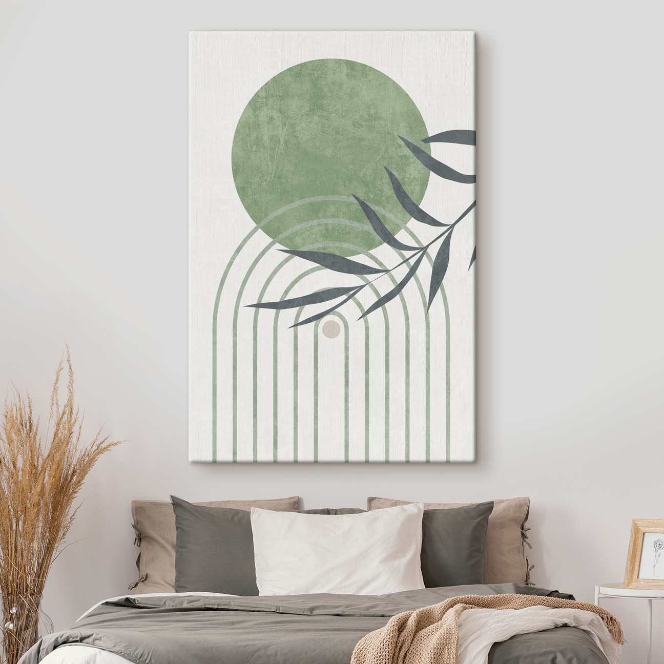 A green and grey art piece A green and grey art piece