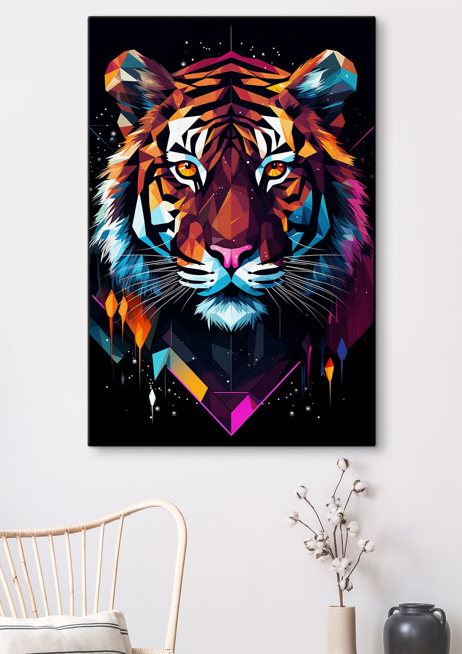Farebný tiger s bielymi fúzmi Farebný tiger s bielymi fúzmi