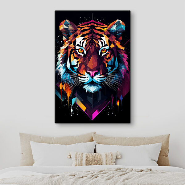 Farebný tiger s bielymi fúzmi Farebný tiger s bielymi fúzmi