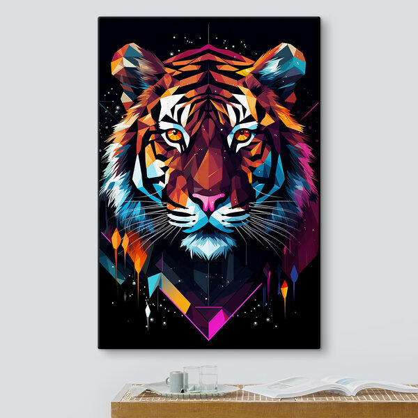 Farebný tiger s bielymi fúzmi Farebný tiger s bielymi fúzmi