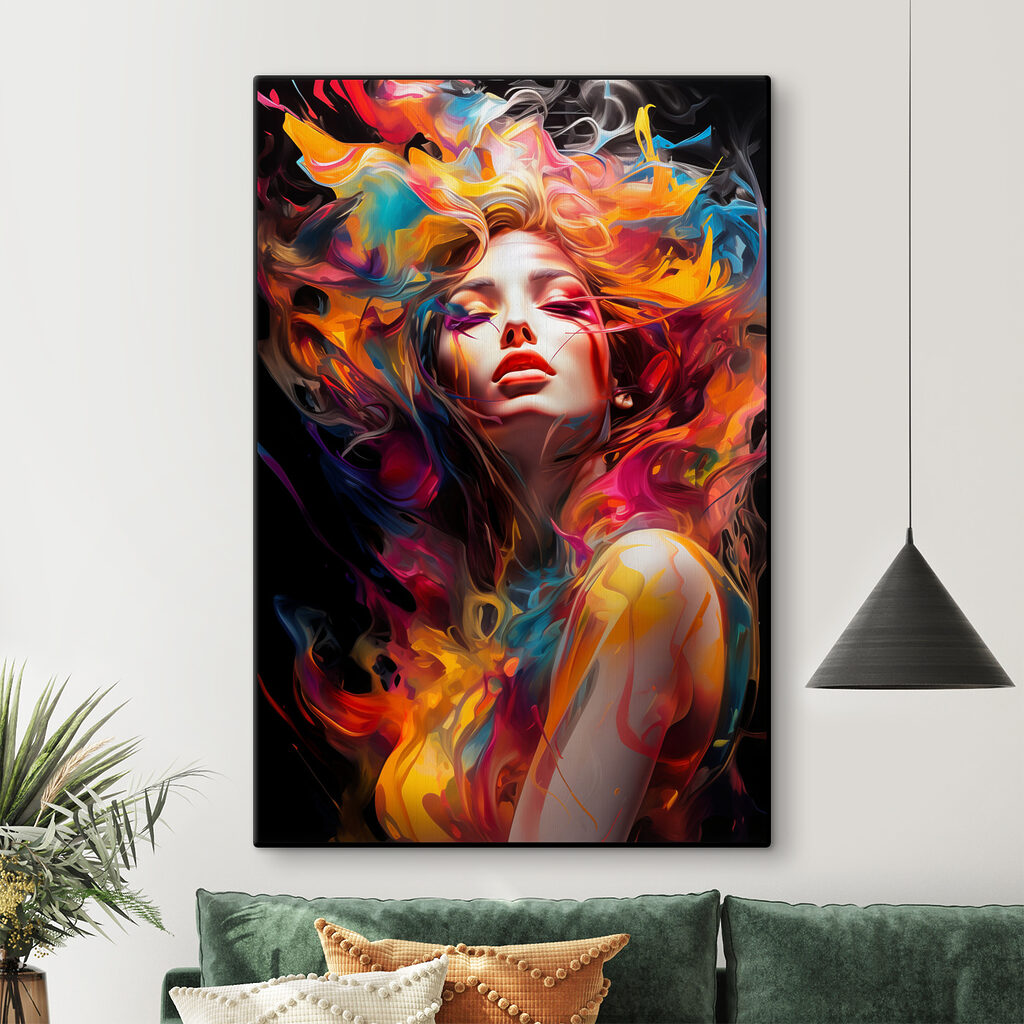 A woman with colorful hair A woman with colorful hair