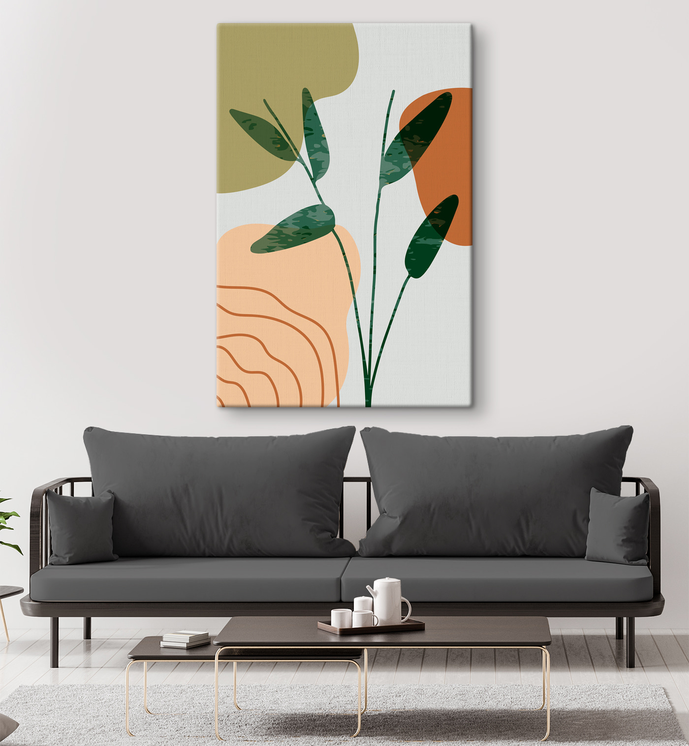 A green and orange leaves A green and orange leaves