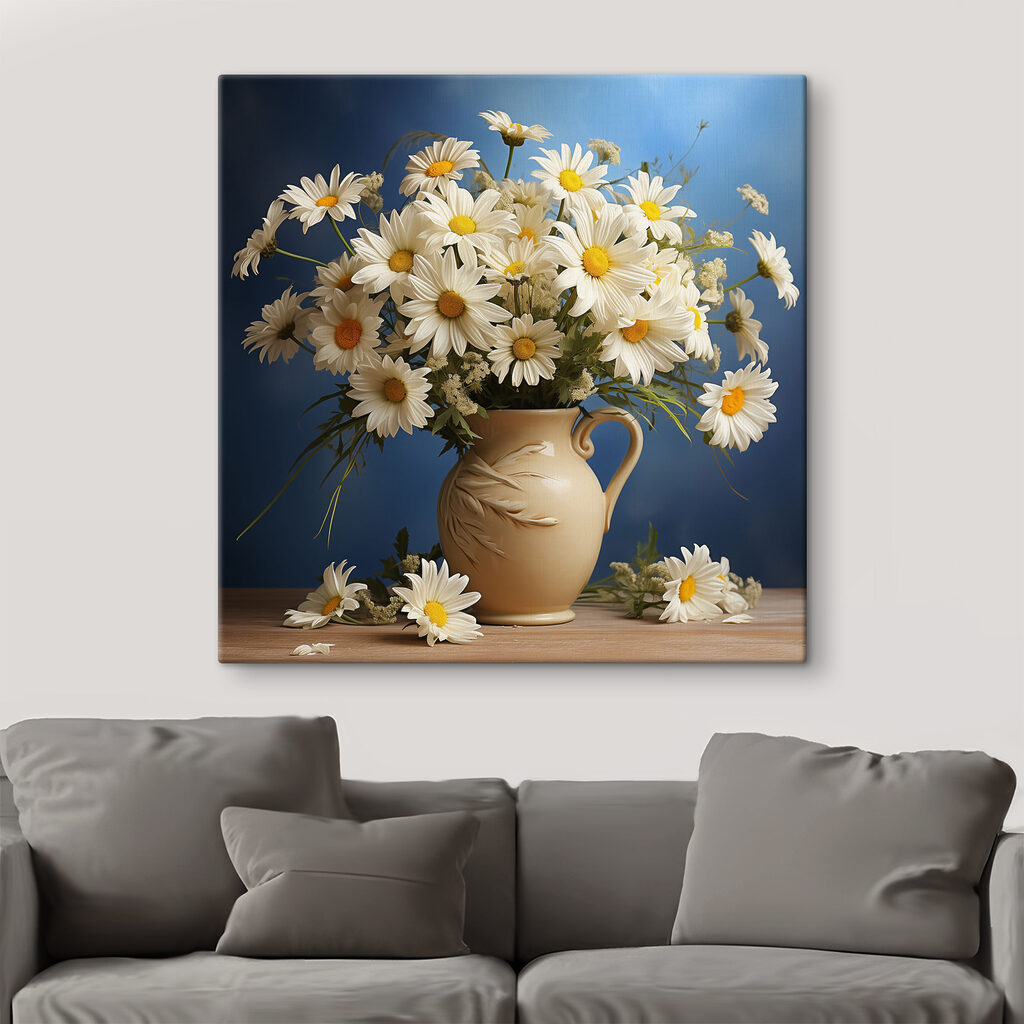 A vase of white flowers