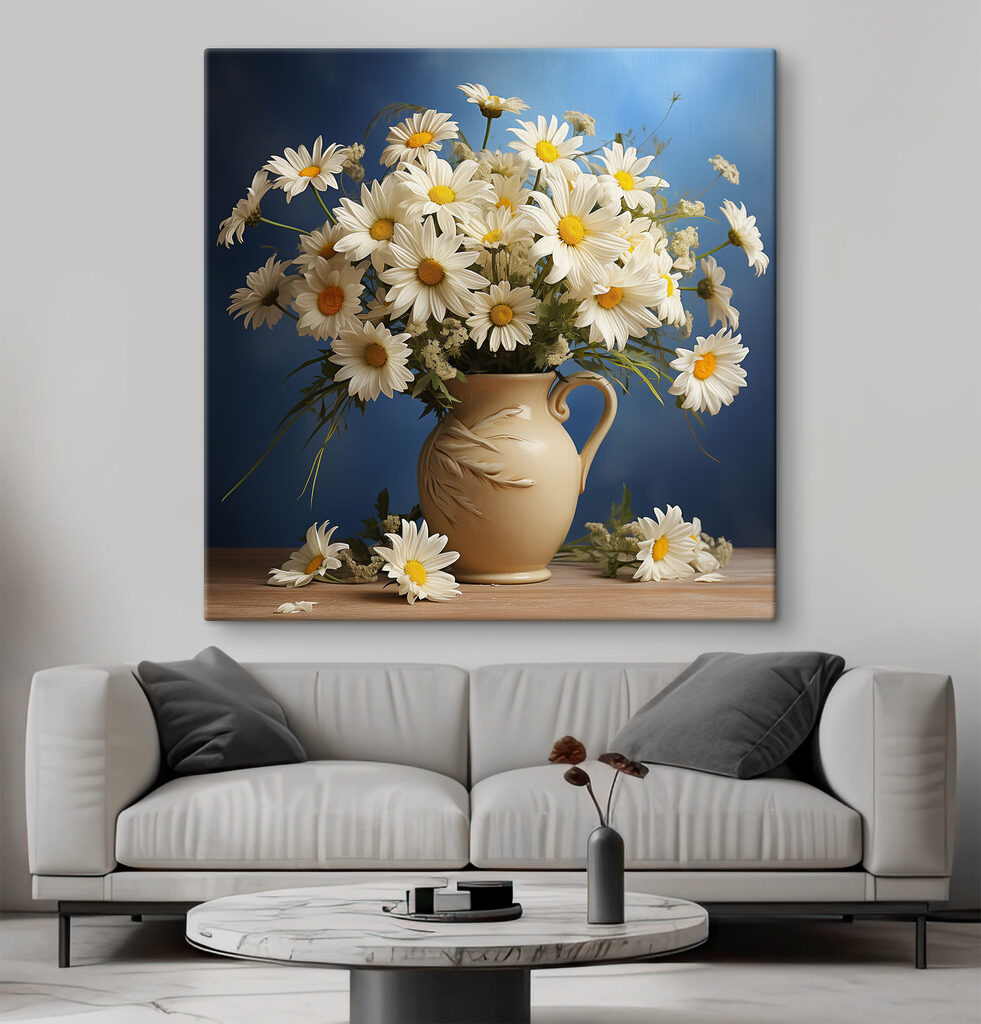 A vase of white flowers