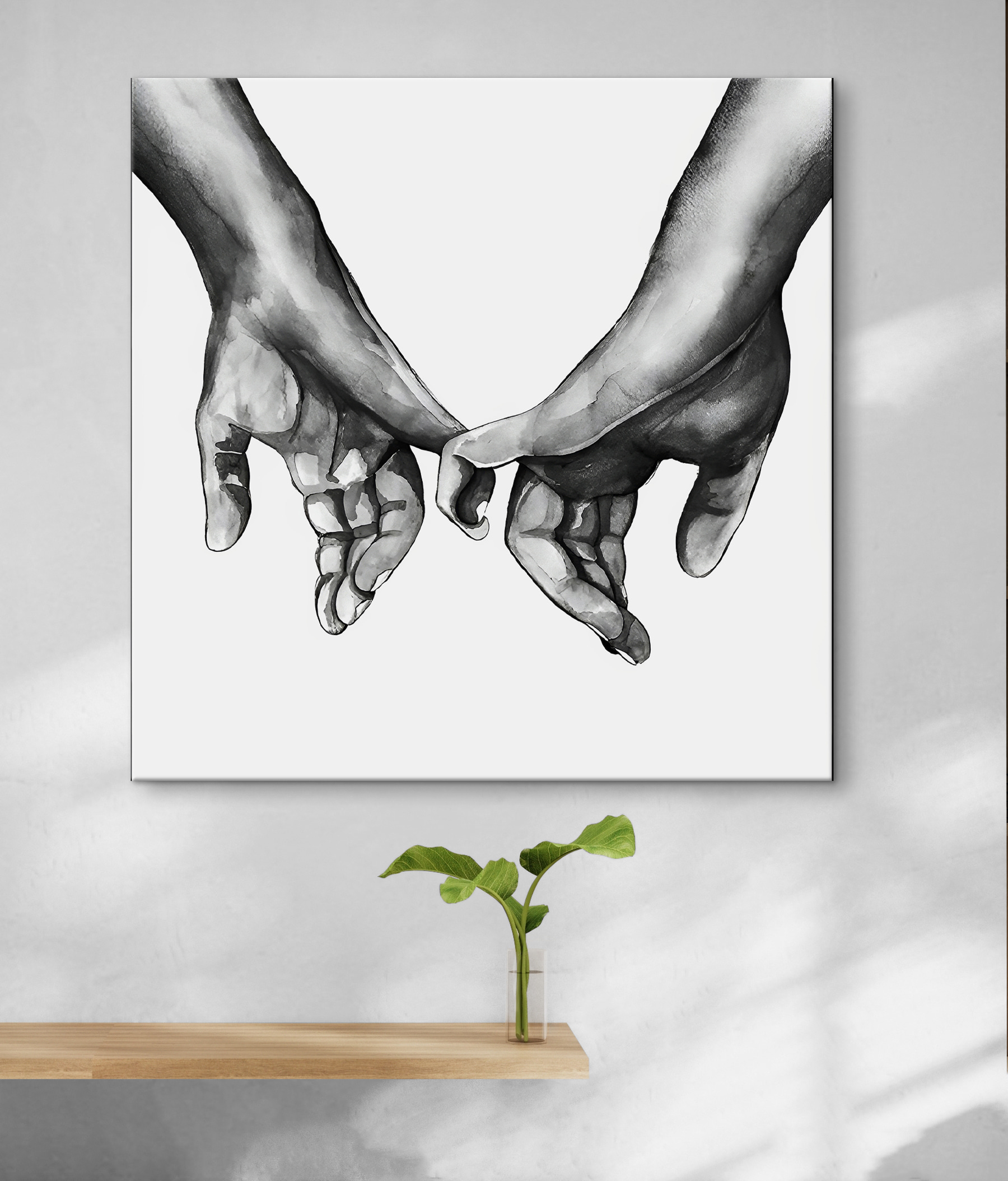A drawing of two hands holding each other A drawing of two hands holding each other