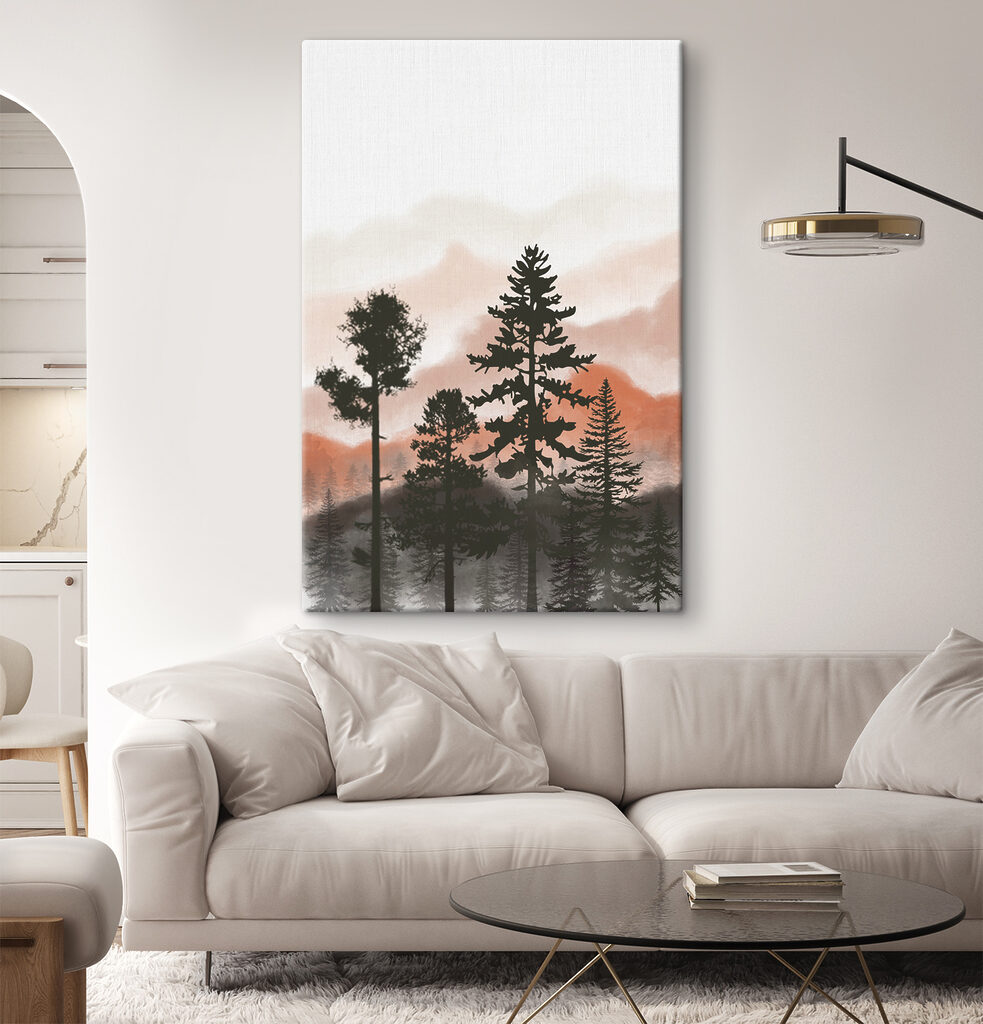 A group of trees in the mountains A group of trees in the mountains