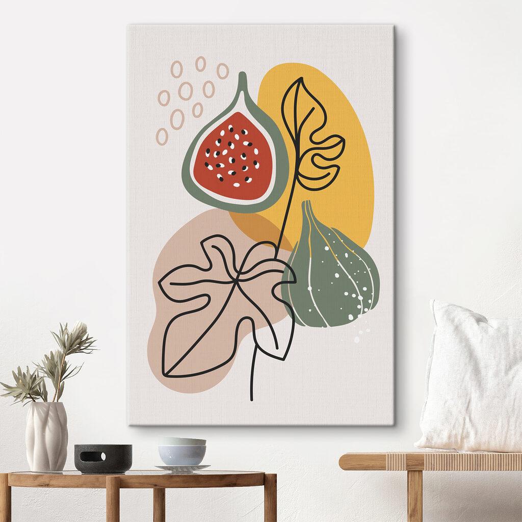 A fruit and leaves on a white background A fruit and leaves on a white background