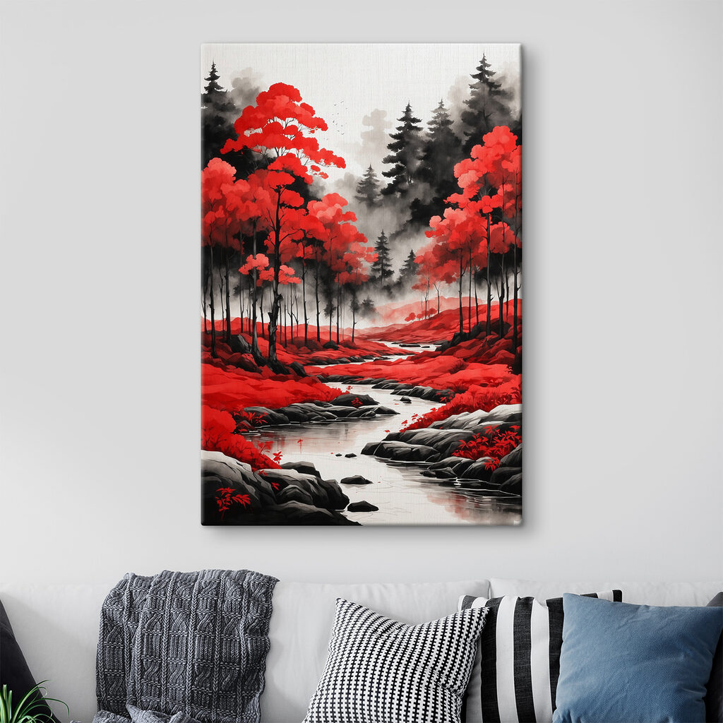A river running through a forest