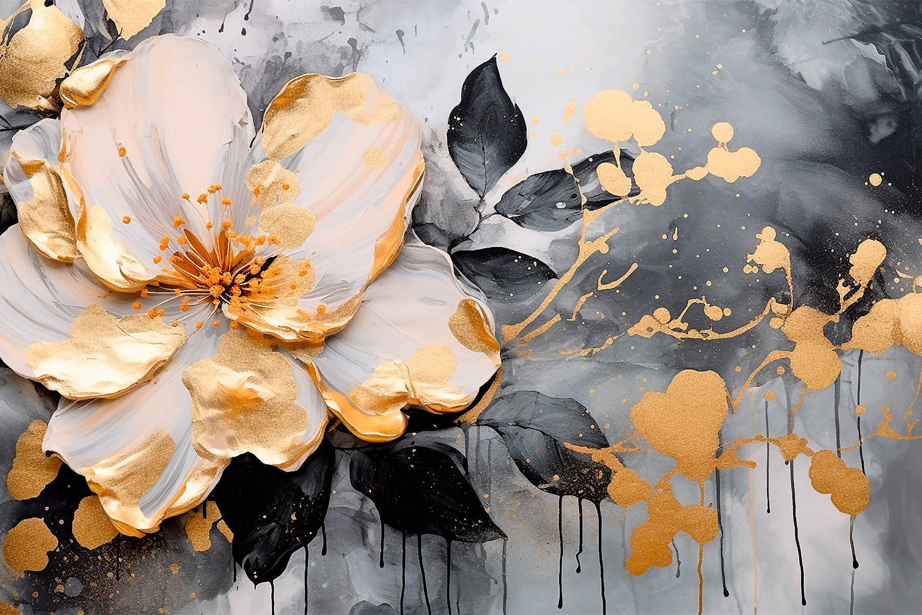 A painting of a flower A painting of a flower