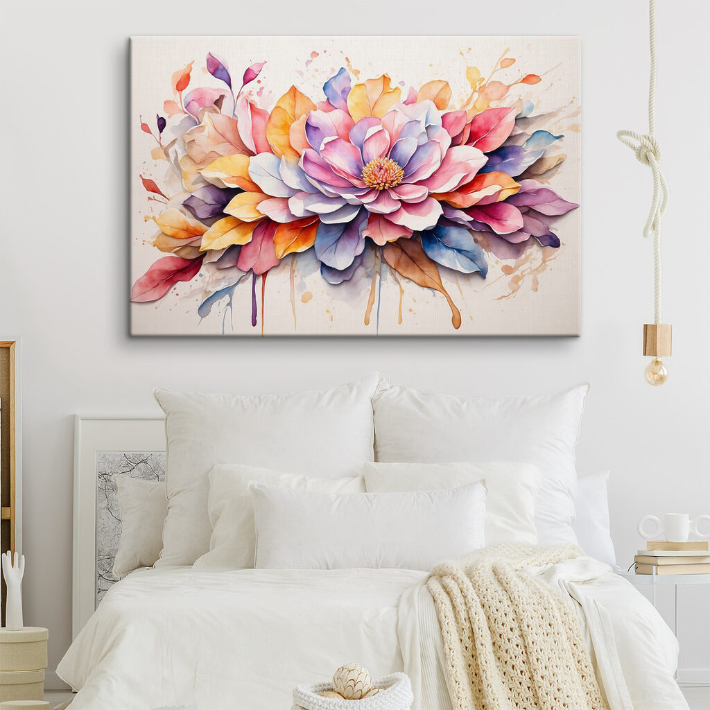 A painting of a flower