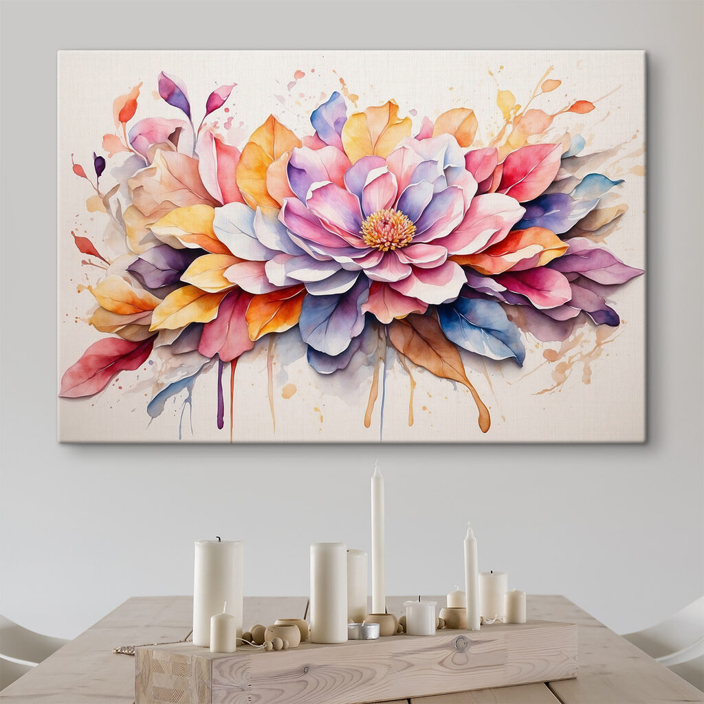 A painting of a flower