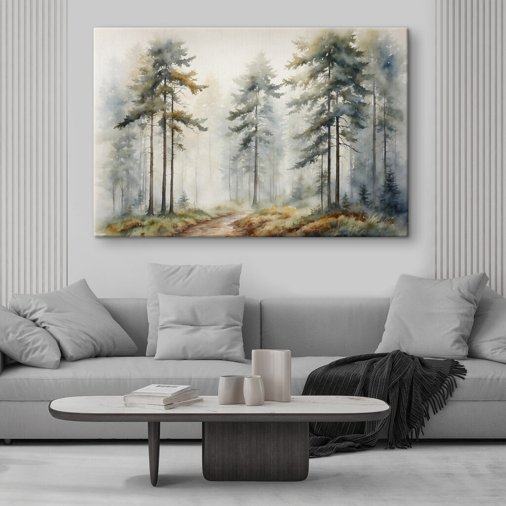 A watercolor painting of a forest A watercolor painting of a forest